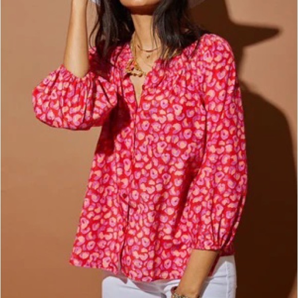 TUCKER silk blouse size s/m - Picture 9 of 11